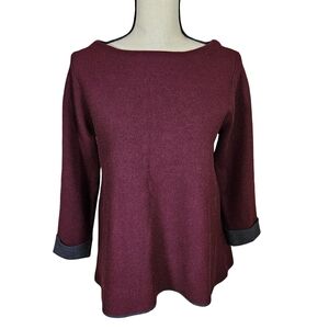 Nanette Lepore Wool Blend Sweater, Burgundy/Grey, Medium